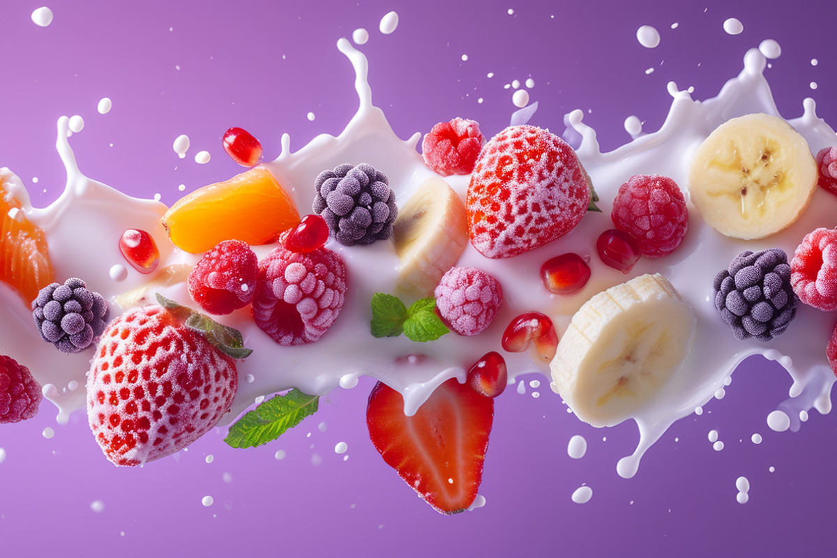 102 Fruits & berries milk splashes, a Food & Drink Photo by Handmadefont (Photo 10 of 16)