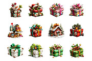 Whimsical Christmas Presents Clipart, a Seasonal Illustration by fashionaddict (Thumbnail 4 of 4)