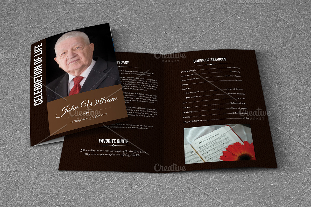 Funeral Program Template-T555, a Brochure Template by Template Shop (Photo 2 of 4)