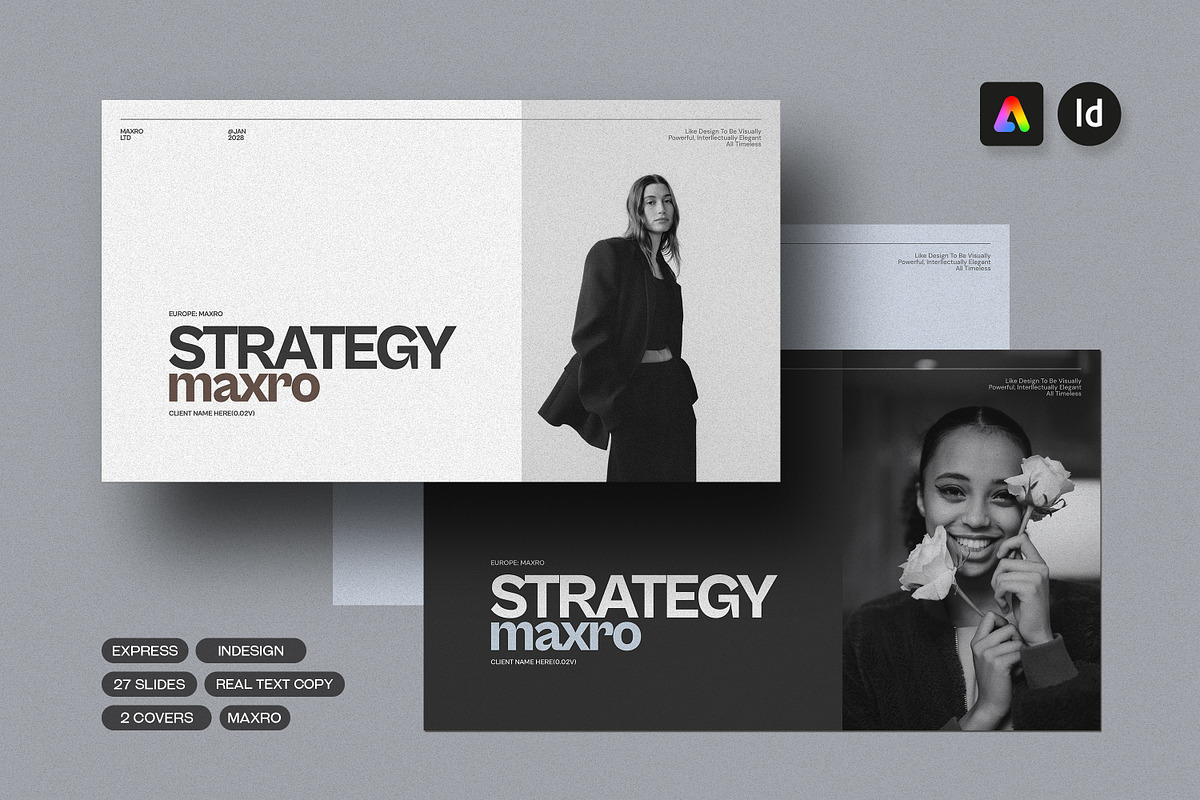 Maxro | Brand Strategy Template, a Presentation Template by Creatiya Type (Photo 1 of 10)