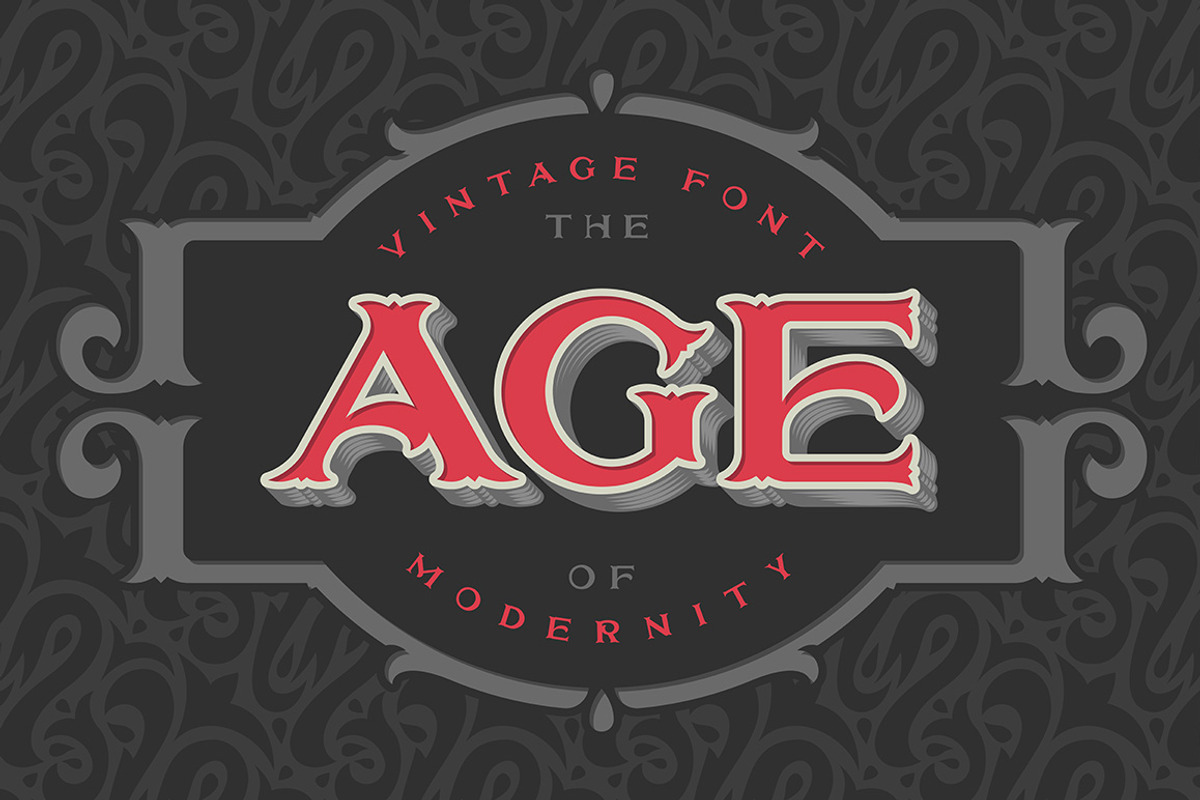 VIntage font "The age of modernity"