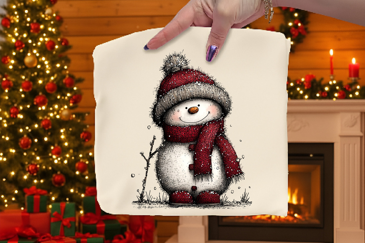 Whimsical Christmas Snowman Clipart, an Illustration by Dream Creation (Photo 6 of 6)