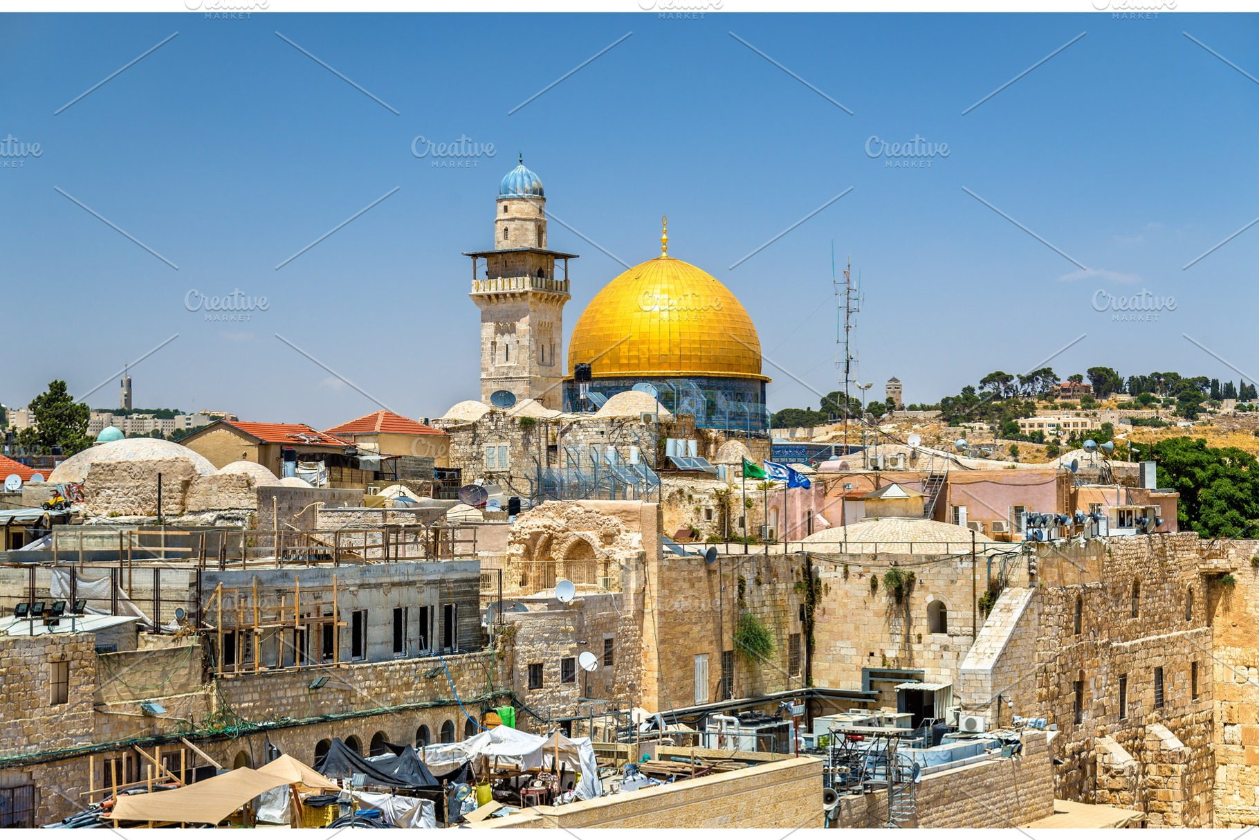 The dome of the rock in jerusalem containing jerusalem, israel, and dome, an Architecture Photo by Leonid Andronov