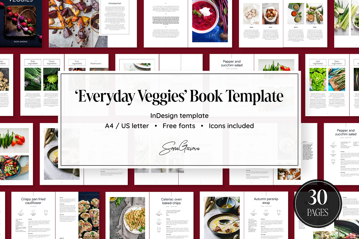 Everyday Veggies Recipe Book, a Magazine Template by SonaGeciova (Photo 1 of 17)
