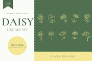 DAISY LINE ART SET, an Outline Icon by OREHOVKA (Thumbnail 1 of 4)