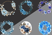 Blue Floral Oval Frame Clipart Png, an Illustration by Black Bird Studio (Thumbnail 2 of 6)