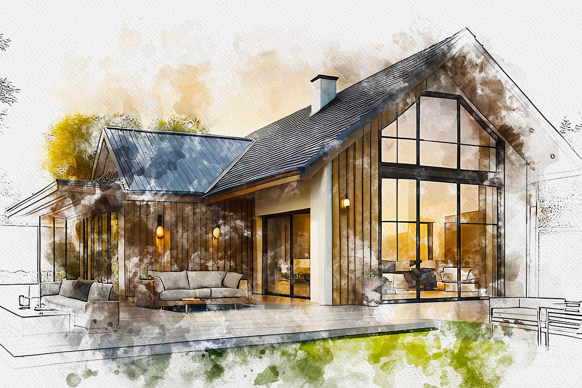 Exterior Watercolor Effect Bundle, an Action Add-On by MRI STUDIO (Photo 3 of 24)