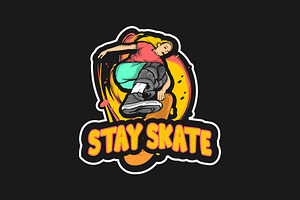 Stay Skate Mascot Sport Logo Vector, a Branding & Logo Template by Jhon.aburame