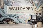Abstract Forest Art Wallpaper Set, an Illustration by fei long (Thumbnail 1 of 10)