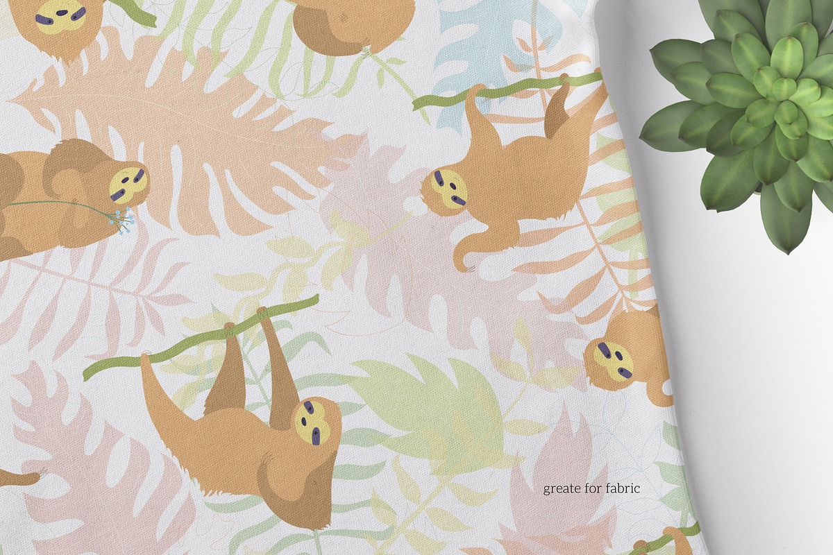 Happy Sloth - clipart collection, an Animal Illustration by Pikovit (Photo 4 of 9)
