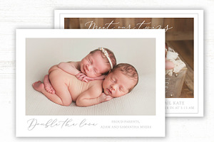 Twin Birth Announcement Template