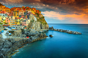 Beautiful famous Manarola village, an Architecture Photo by Alpine Dreams