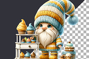 Watercolor Baker Gnome Cliparts Png, a Decorative Illustration by Dizzy Art Studio (Thumbnail 4 of 4)