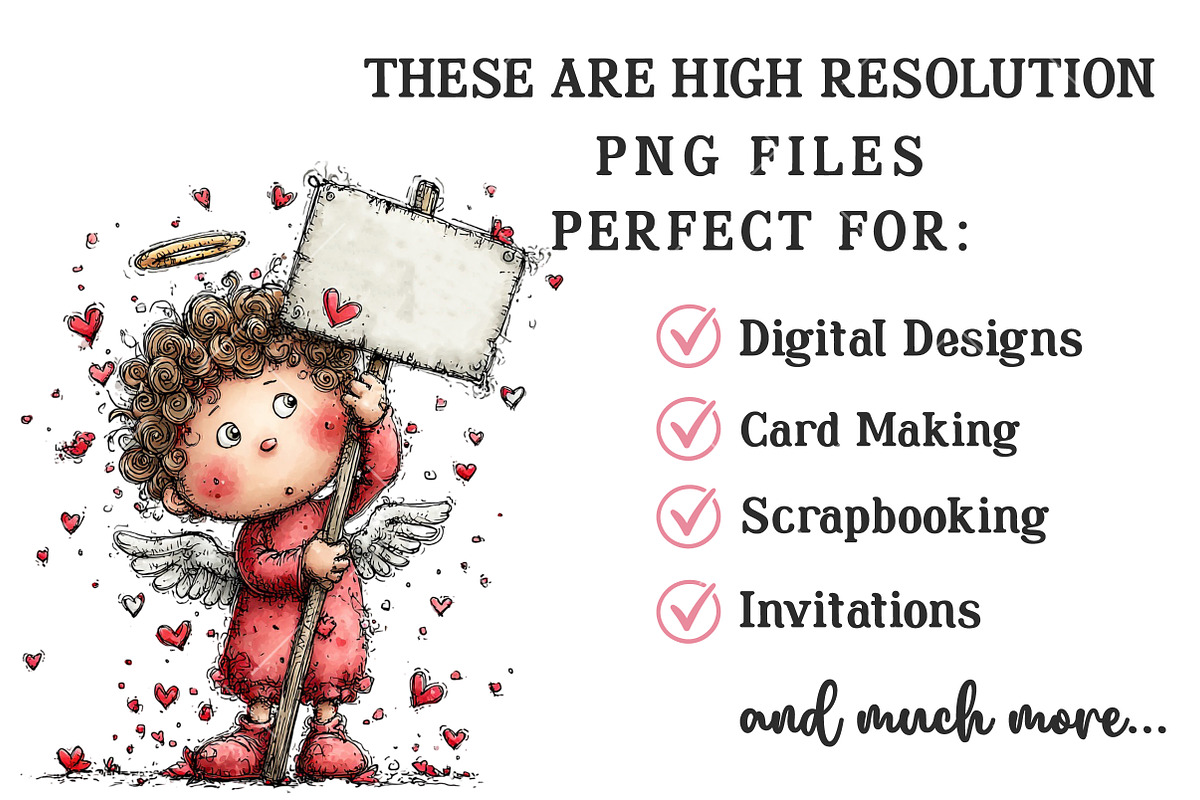 Whimsical Cupid Valentine Clipart, an Illustration by OK Design (Photo 2 of 6)