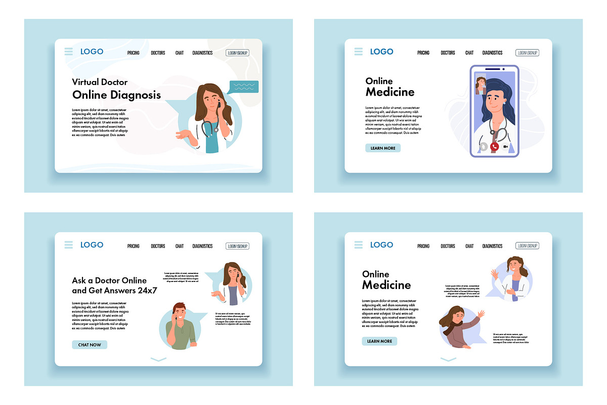 Online Doctor Medicine illustration, a Healthcare Illustration by Tori Design (Photo 3 of 5)
