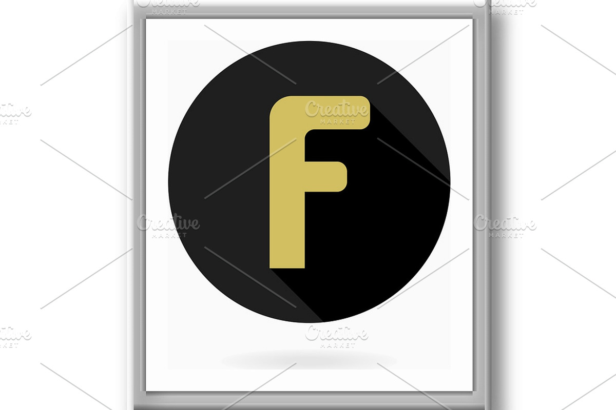 Fine Vector Flat Icon With Letter F, a Texture Graphic by FineArtStudio (Photo 3 of 3)