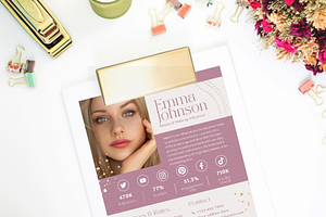 Beauty Influencer Media Kit Pink