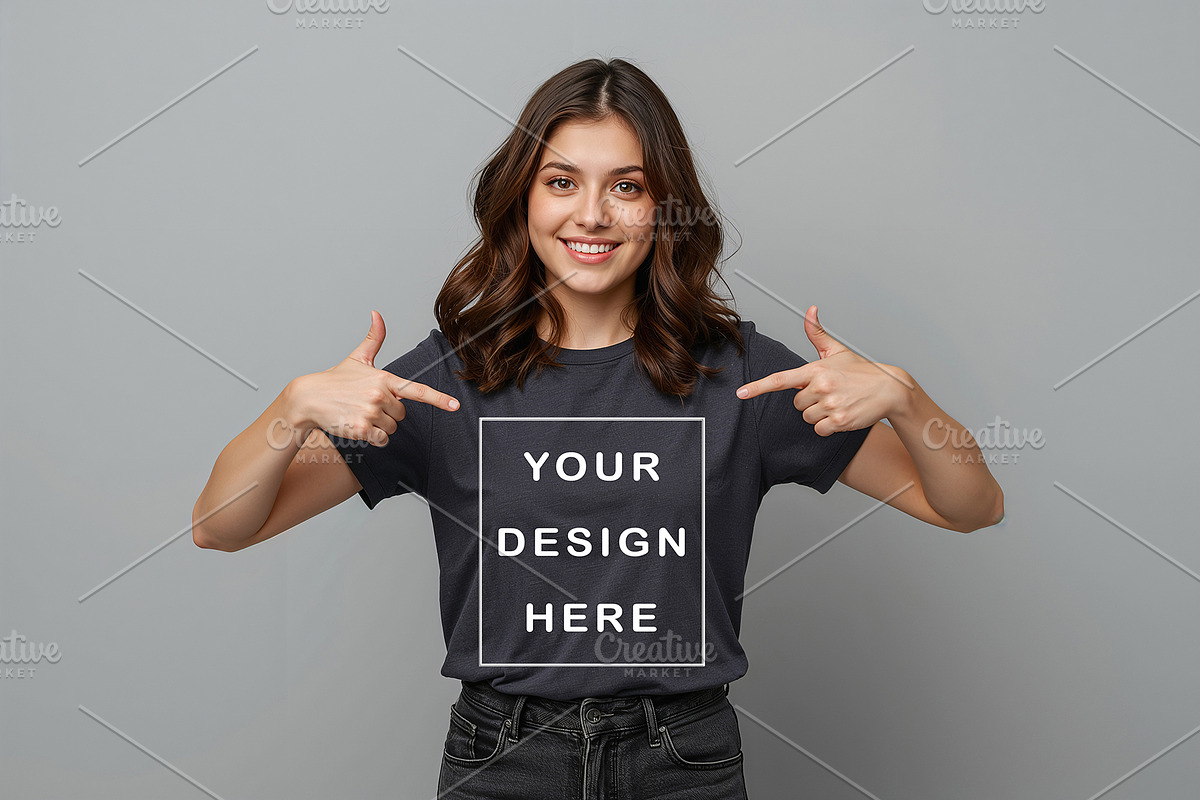 T-Shirt Mockup - Dark Gray Edition, a Shirt Mockup by ForhadGFX (Photo 5 of 12)