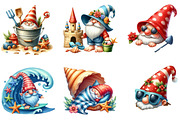 Summer Vacation Gnomes Beach Clipart, a Seasonal Illustration by DreamArtGraphic (Thumbnail 3 of 4)