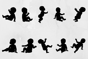 Baby Silhouette SVG, a Person Illustration by newminddesign