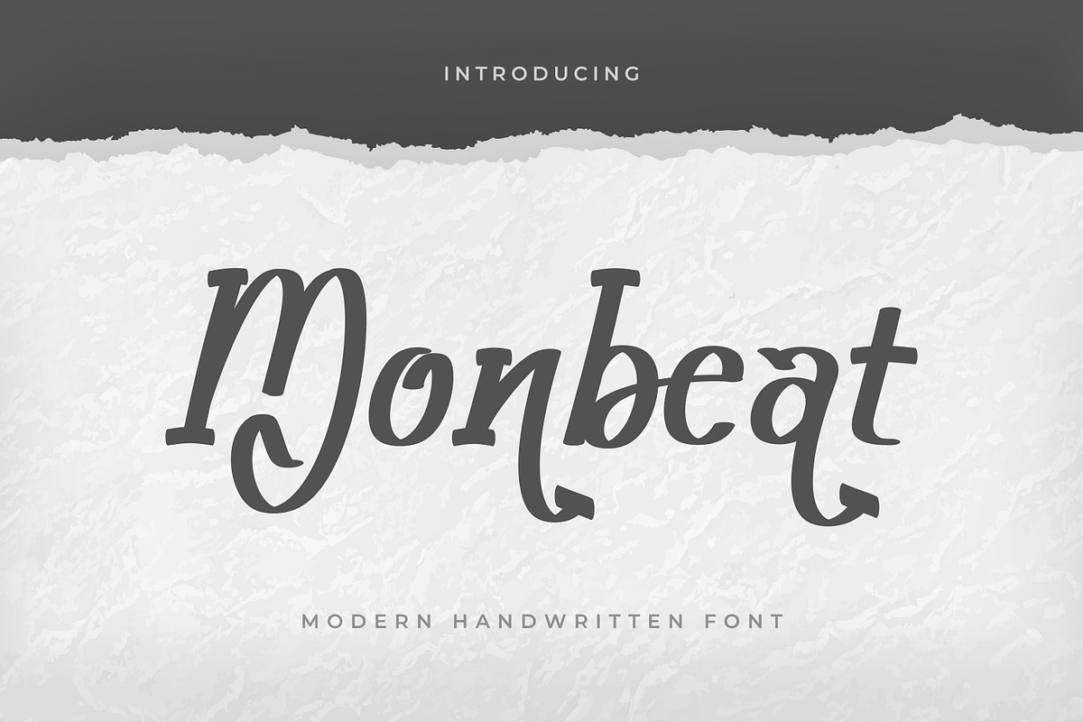 Monbeat - Modern Handwritten Script, a Handwritten Font by Rishsketch (Photo 1 of 13)