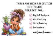 Whimsical Summer Little Girl Clipart, an Illustration by OK Design (Thumbnail 6 of 6)