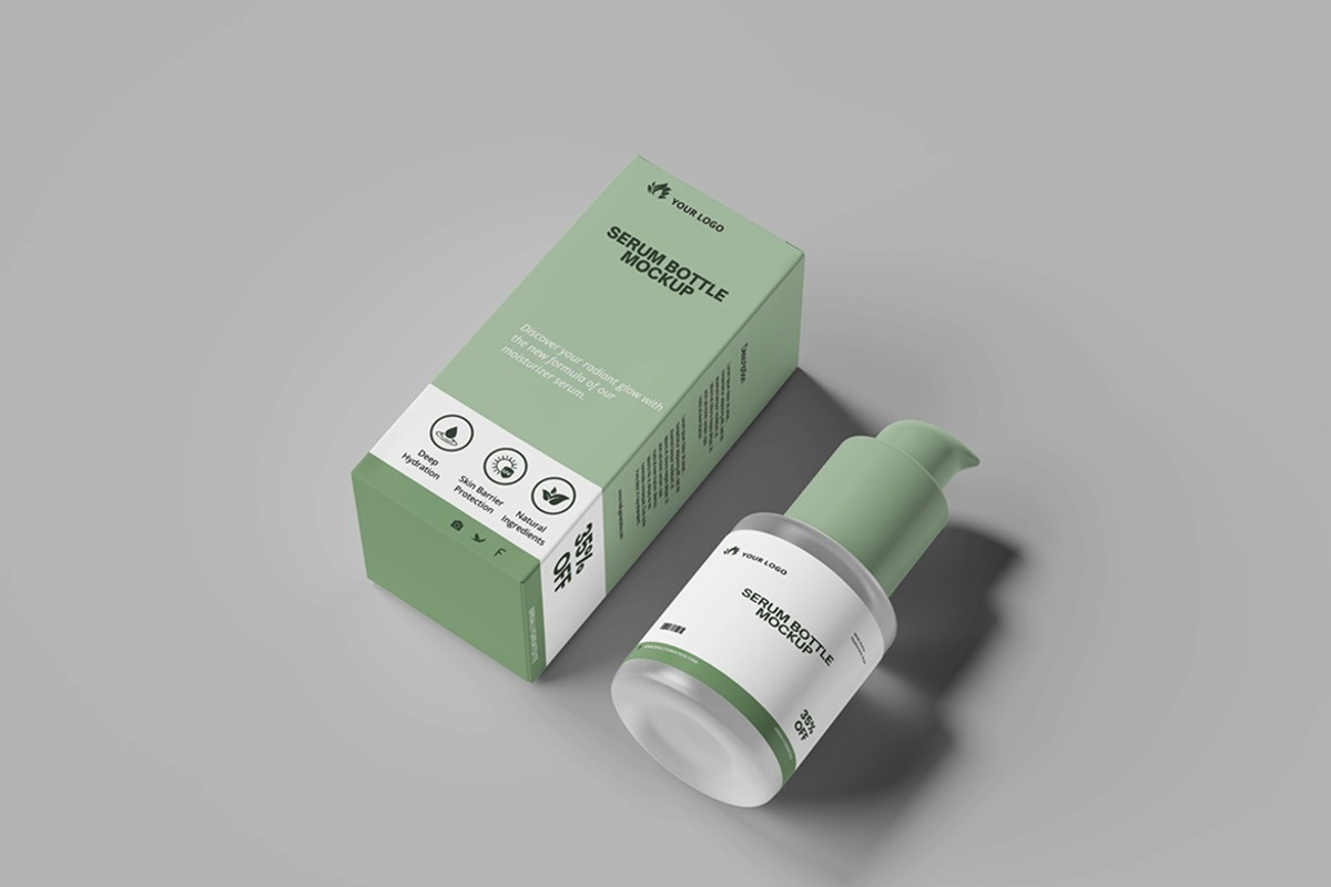 Serum Bottle Packaging Mockup, a Packaging Mockup by Tokobeta (Photo 4 of 9)