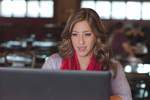 business woman using a laptop