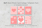 5x7 Heart Photo Card Template Pack, a Card Template by Loveurstyle Designs (Thumbnail 1 of 3)