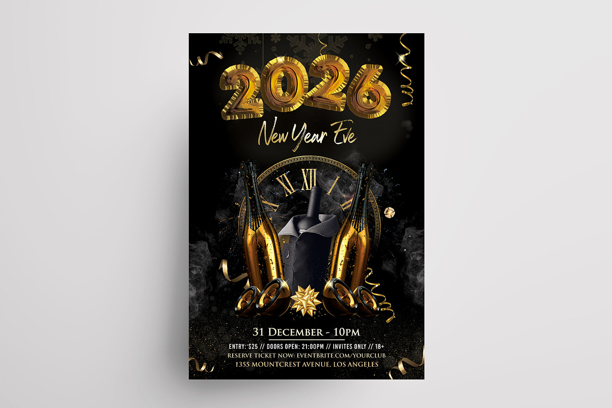 2026 New Year Flyer Template - PSD, a Flyer Template by PixelsDesign (Photo 2 of 2)