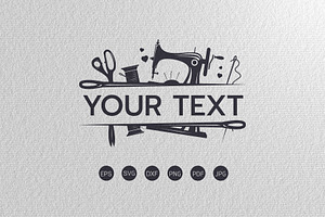 Sewing logo of label vector