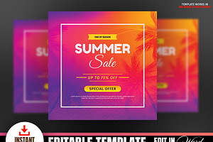 Summer Sale Offer Flyer - PSD & Word