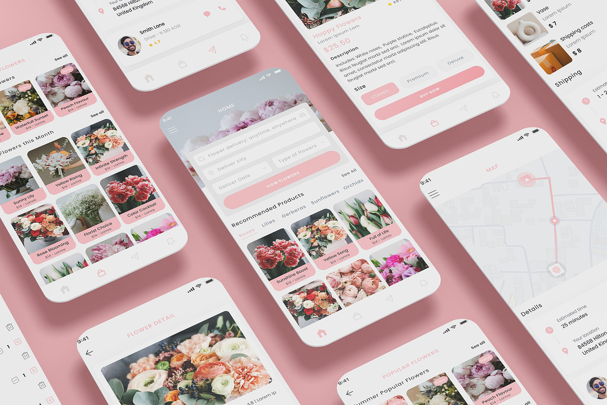 Flowers Delivery Shop & Flower App, an App Template by nagaredesignstudio (Photo 1 of 2)