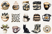 Cozy Halloween Clipart, an Illustration by NadiaTheronArt (Thumbnail 2 of 5)