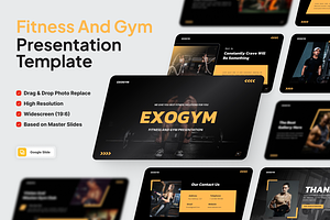 Exogym Fitness And Gym Google Slide, a Presentation Template by SquidPixey