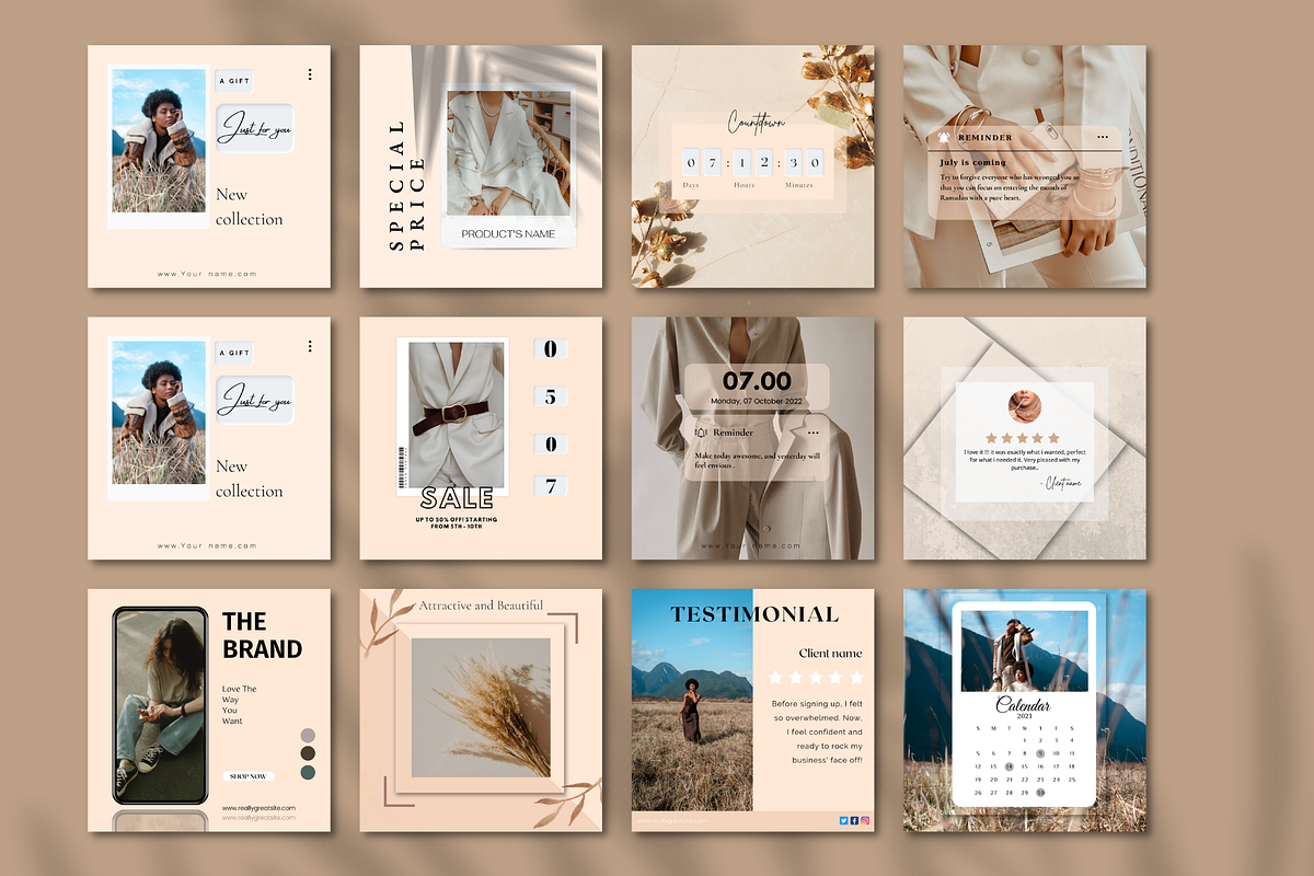 Boho Instagram post template, a Social Media Template by Meoww_Design (Photo 2 of 5)