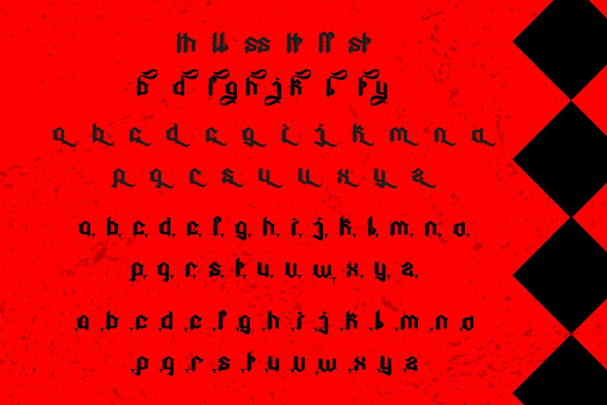 Regalie Fangs - Medieval Blackletter, a Blackletter Font by Dhabee (Photo 7 of 16)