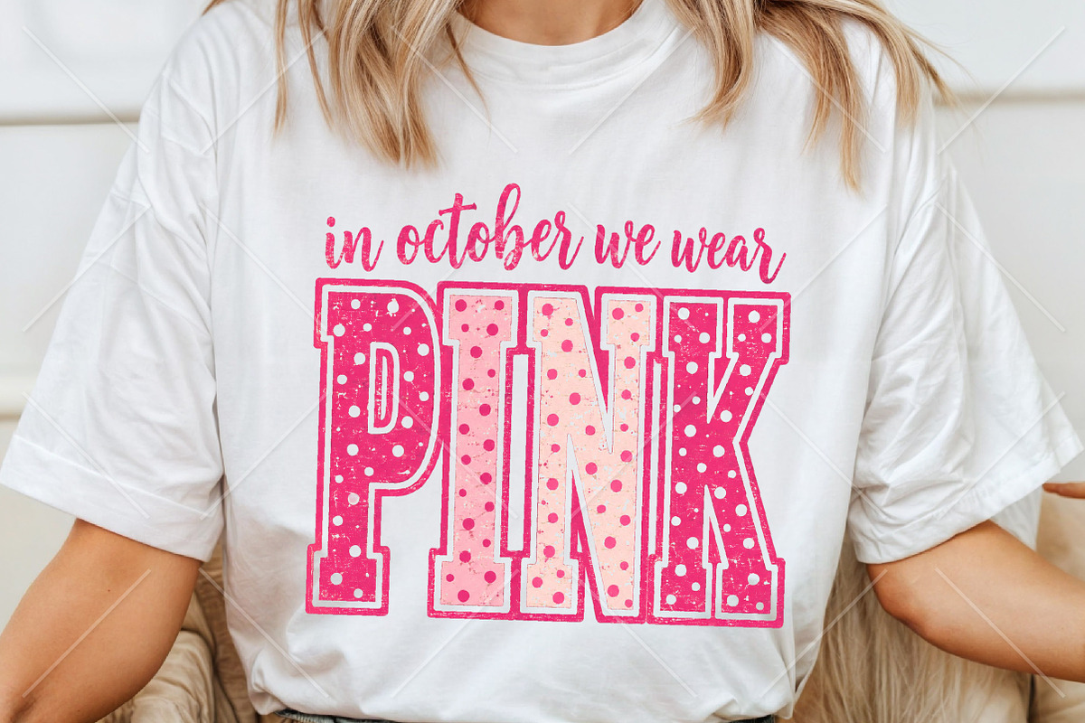 October We Wear Pink Breast Cancer, a Seasonal Illustration by Canvas Craft (Photo 3 of 6)