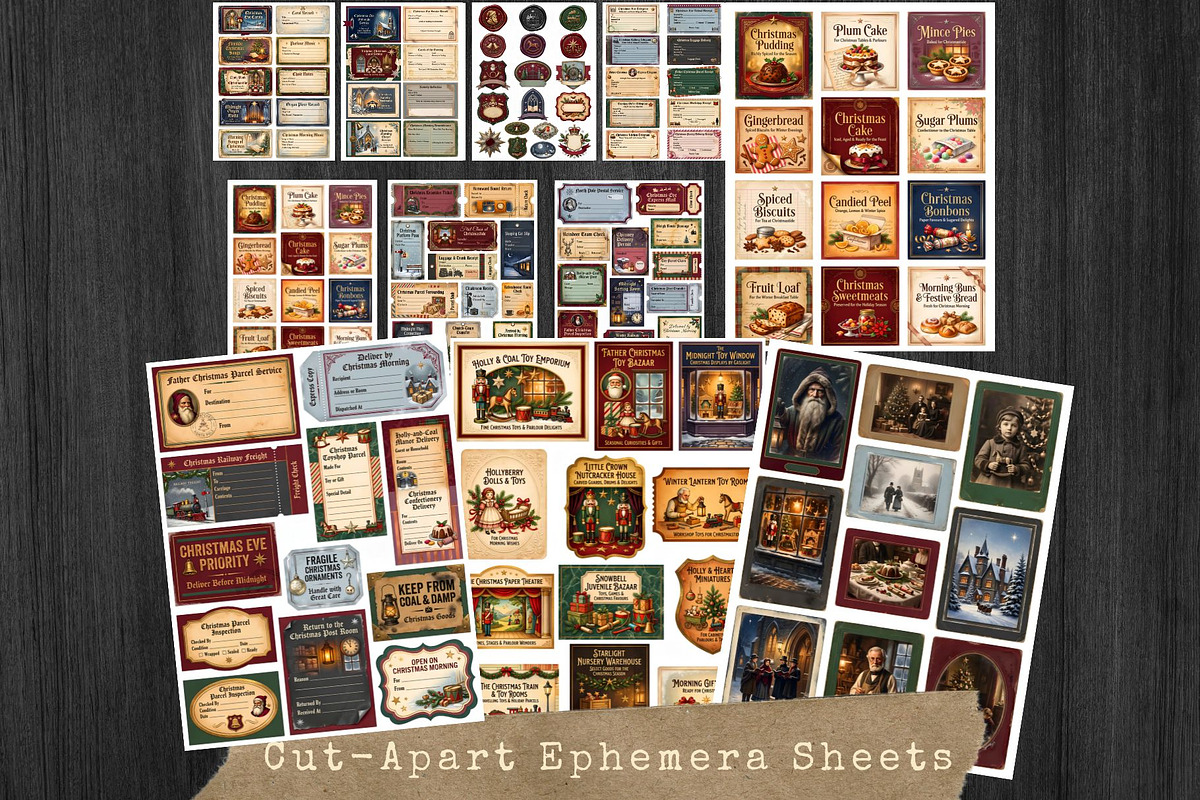 Victorian Christmas Junk Journal KIT, a Seasonal Illustration by ThatsDesignArt (Photo 15 of 20)