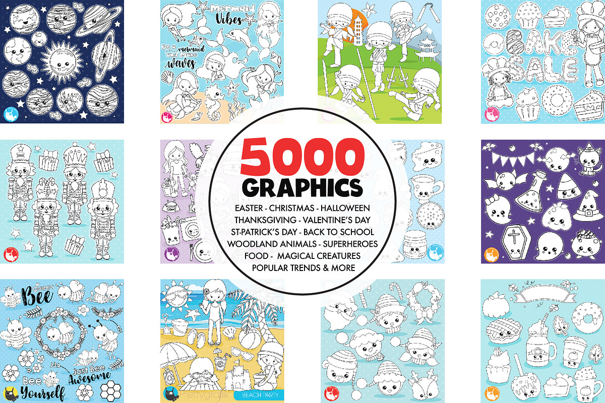 5000 in 1 - Black lines Mega Bundle, an Illustration by PrettyBundles (Photo 14 of 27)