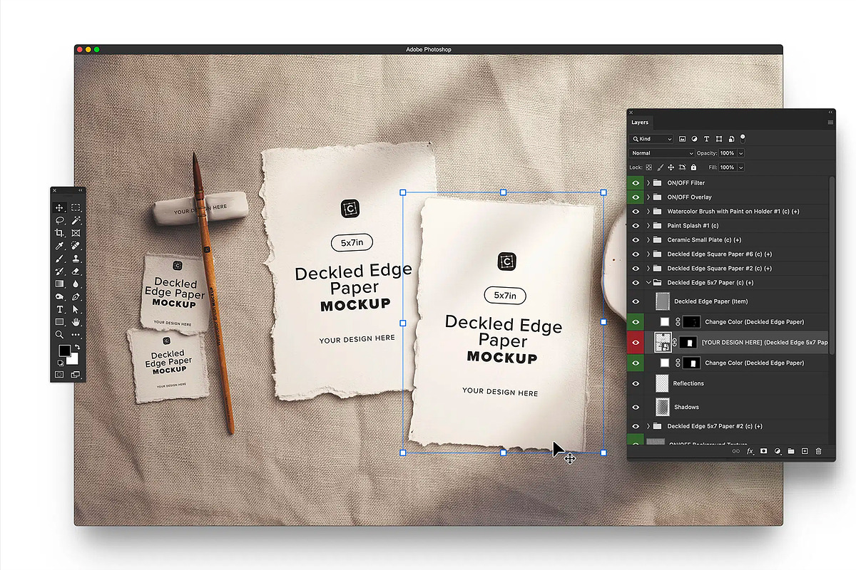 Rustic Watercolor Paper and Paint, a Product Mockup by Custom Scene (Photo 7 of 10)
