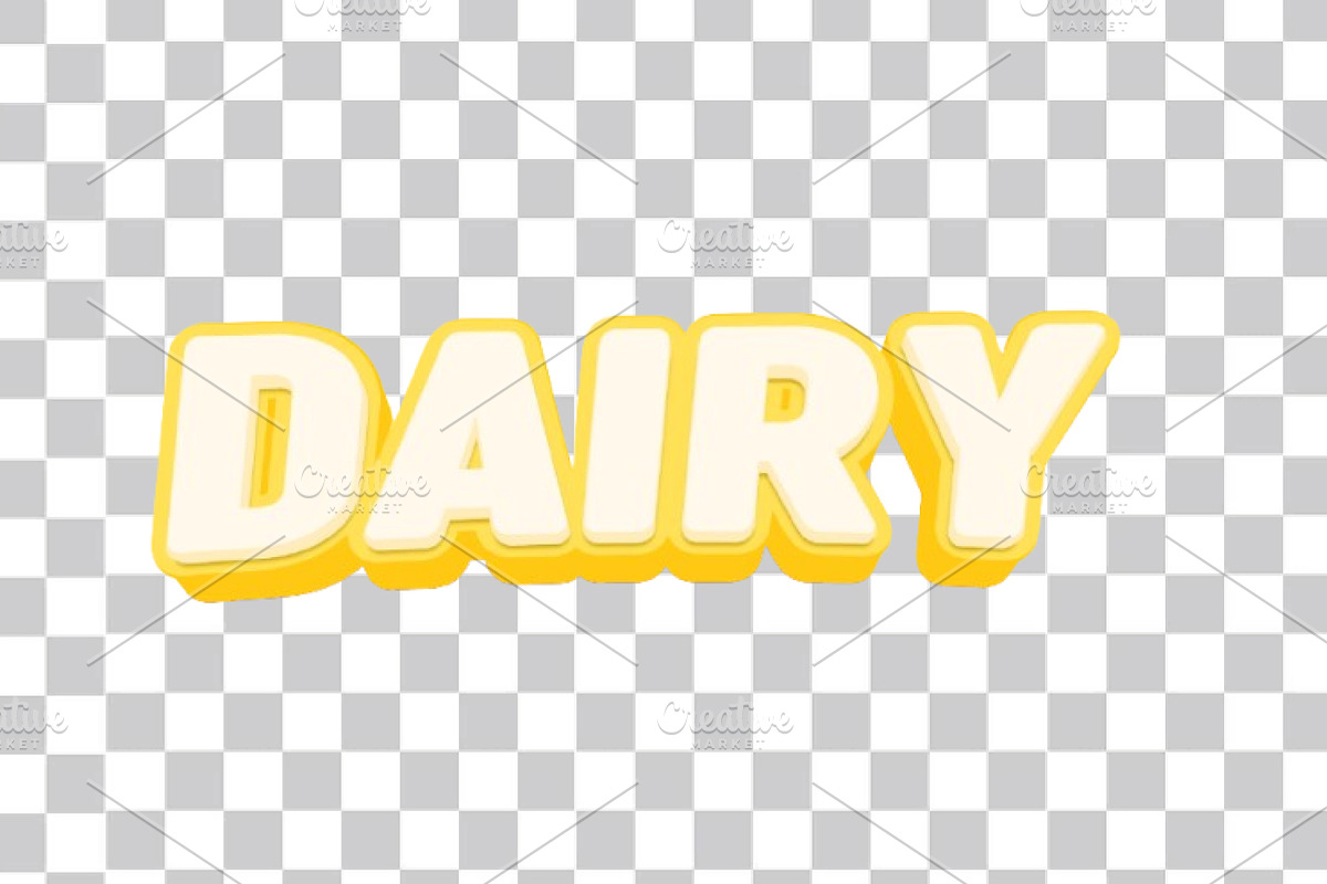 Dairy 3D Text Effect Editable PSD, a Layer Style Add-On by TrueVector (Photo 2 of 2)