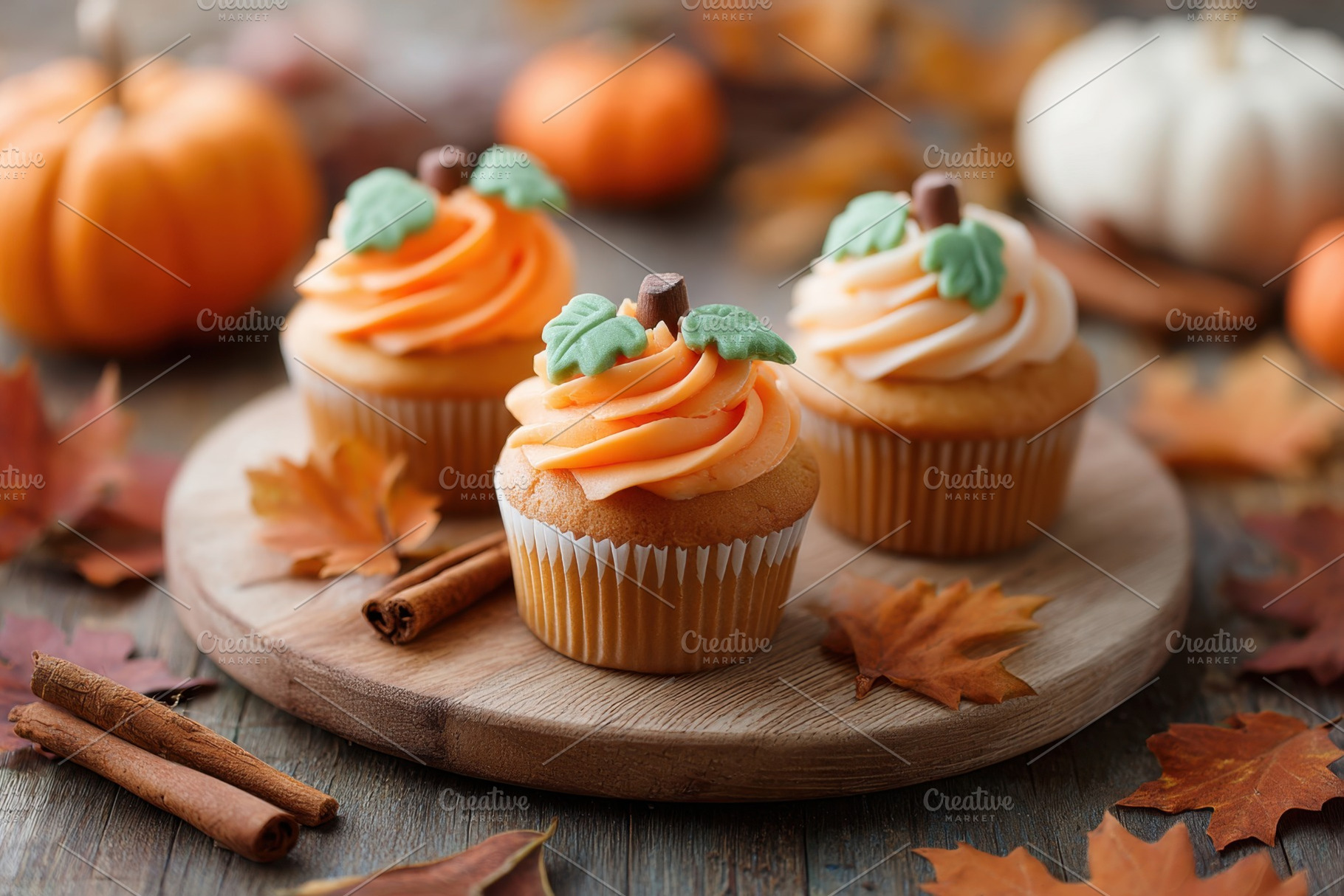 Festive cupcakes decorated for halloween holiday, a Food & Drink Photo by AlyaAnd