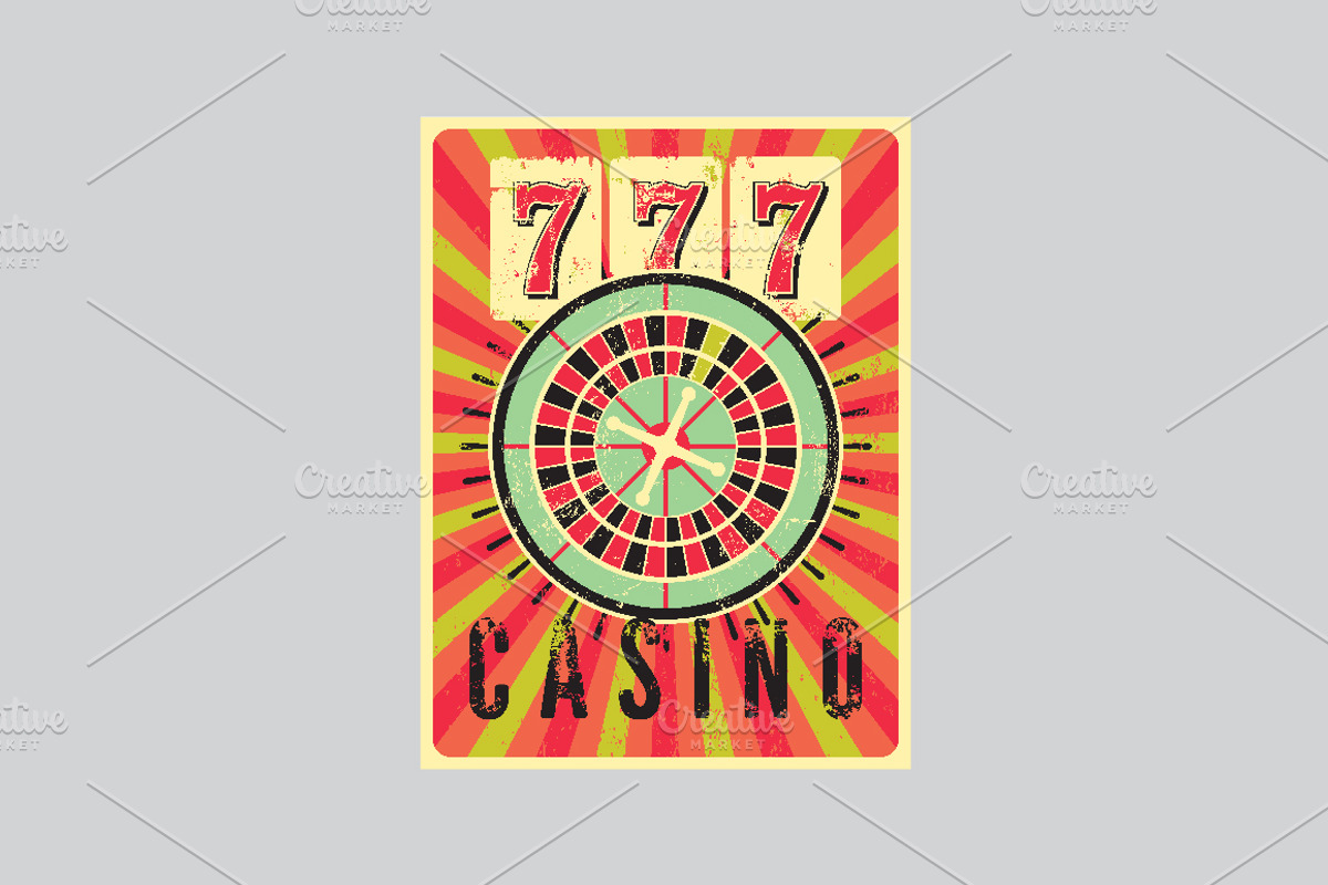 Casino vintage poster., a Decorative Illustration by PoPaShop (Photo 14 of 15)