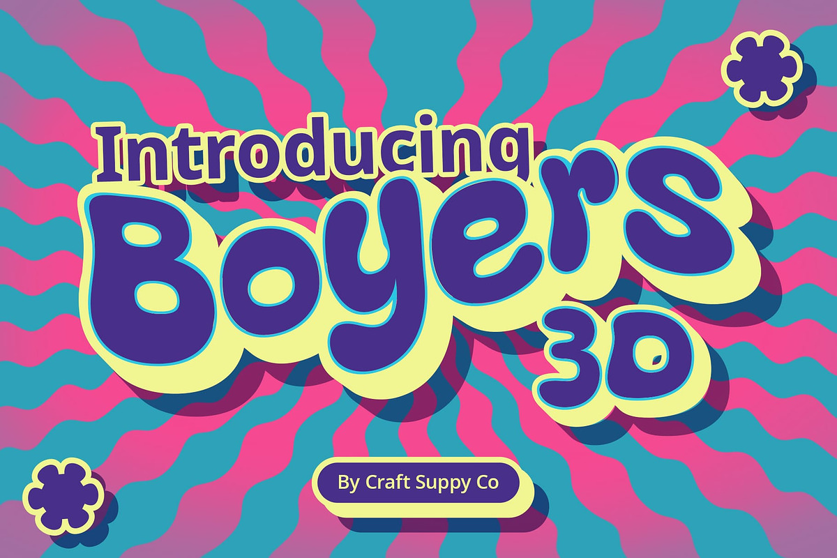 Boyers 3D, a Handwritten Font by Craft Supply Co. (Photo 1 of 8)