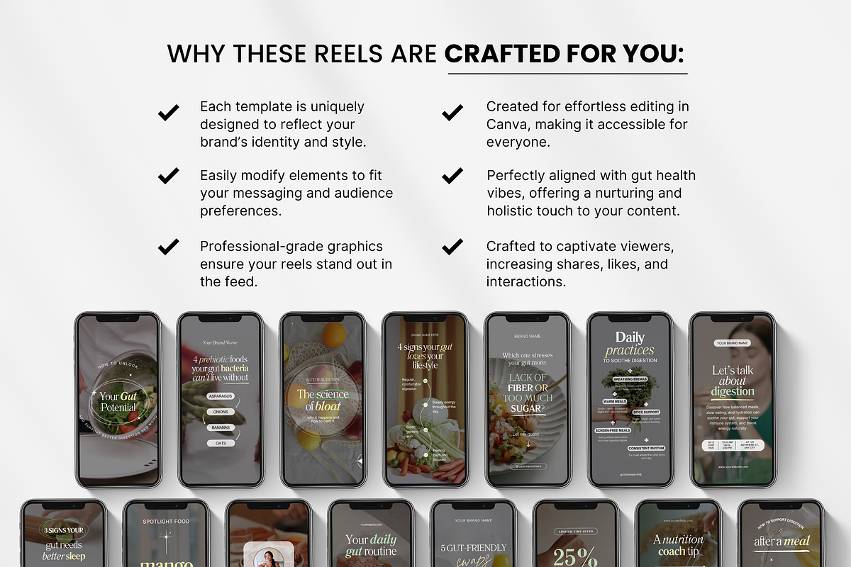 100 Gut Health Reels Templates preview 8