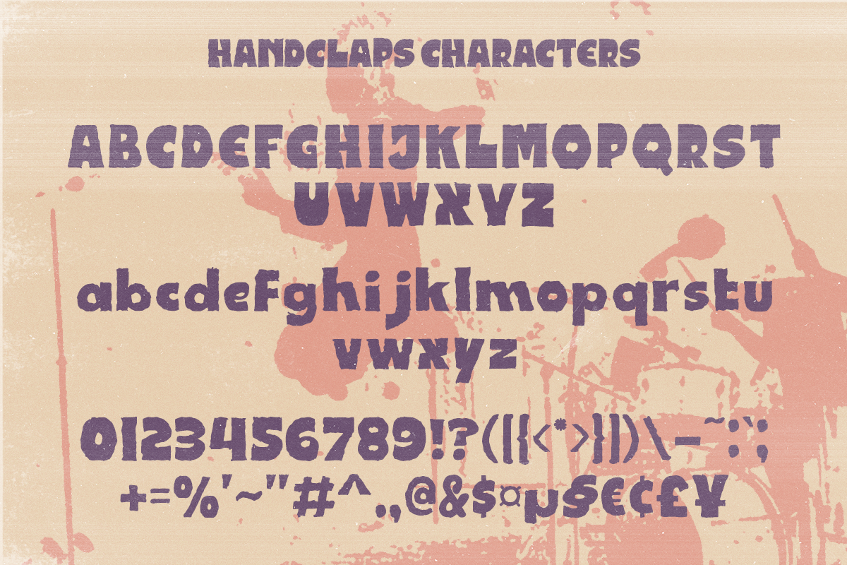 Handclaps - Retro Rough Font, a Sans Serif Font by Pandeka Studio