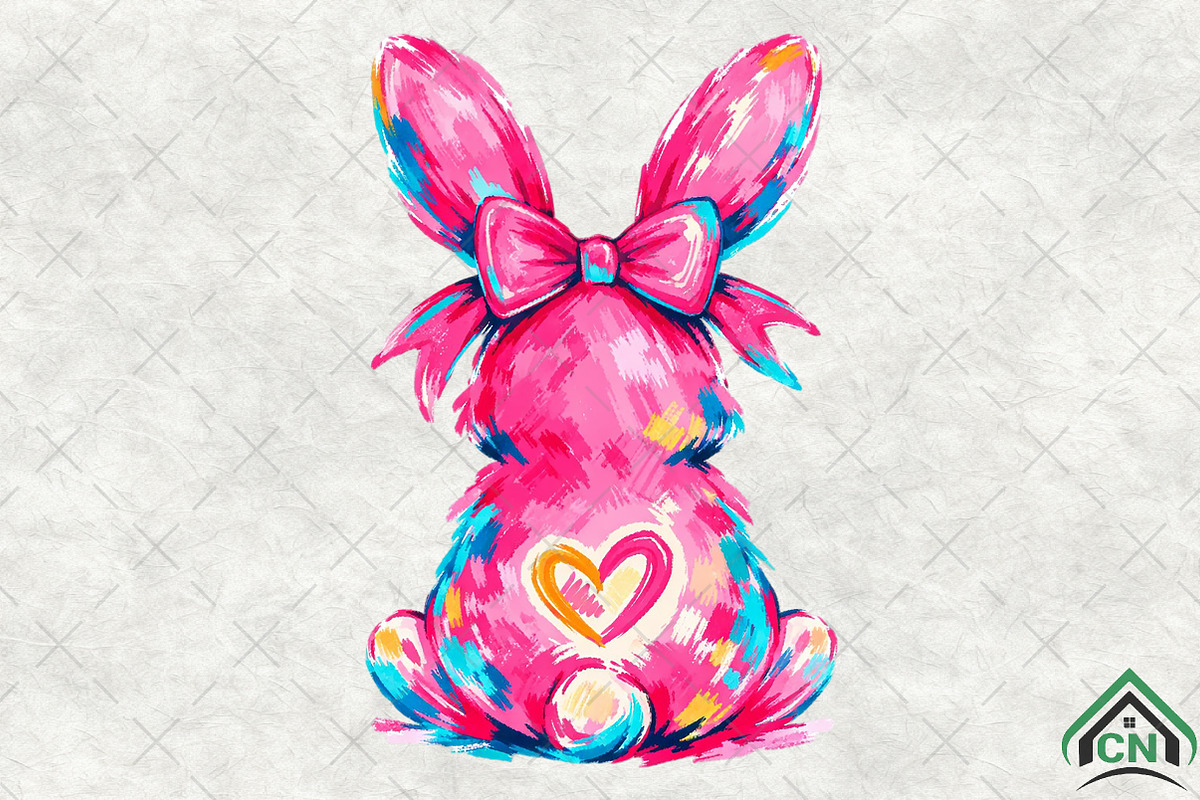 Brushstroke Easter Bunny PNG, an Illustration by Craft Nest (Photo 2 of 6)