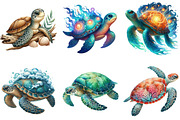 Beautiful Sea Turtles PNG Bundle, an Illustration by DreamArtGraphic (Thumbnail 3 of 7)