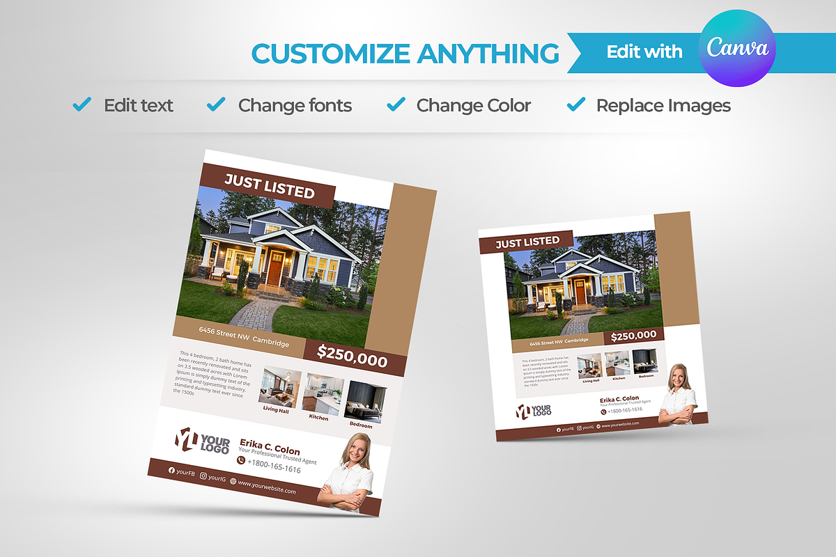 Just Listed Realtor Real Estate, a Flyer Template by antyalias store (Photo 2 of 3)
